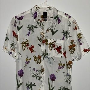 Large H&M Floral Button Down Shirt - Gently Used